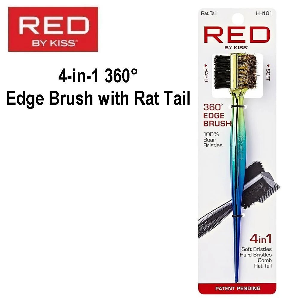 Red by Kiss 360 Edge Brush – 4 - in - 1 Styler | HH101 | For Baby Hairs, Edges & Precision Styling - Beauty Exchange Beauty Supply
