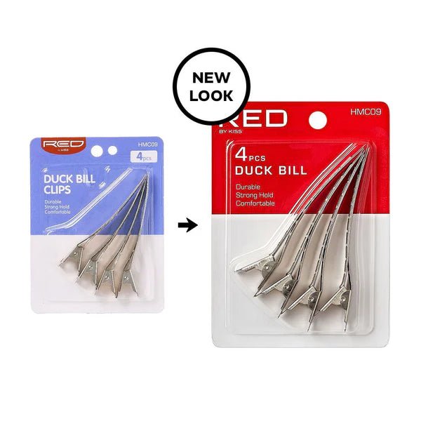 Red by Kiss 4 Pcs Duck Bill Clips – HMC09 | Simple & Strong Sectioning for Everyday Styling - Beauty Exchange Beauty Supply