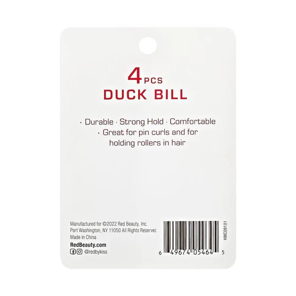 Red by Kiss 4 Pcs Duck Bill Clips – HMC09 | Simple & Strong Sectioning for Everyday Styling - Beauty Exchange Beauty Supply