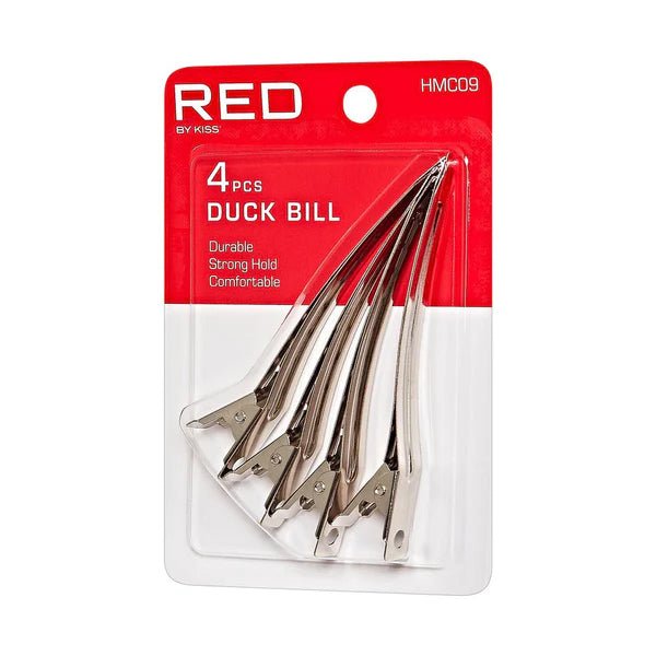 Red by Kiss 4 Pcs Duck Bill Clips – HMC09 | Simple & Strong Sectioning for Everyday Styling - Beauty Exchange Beauty Supply