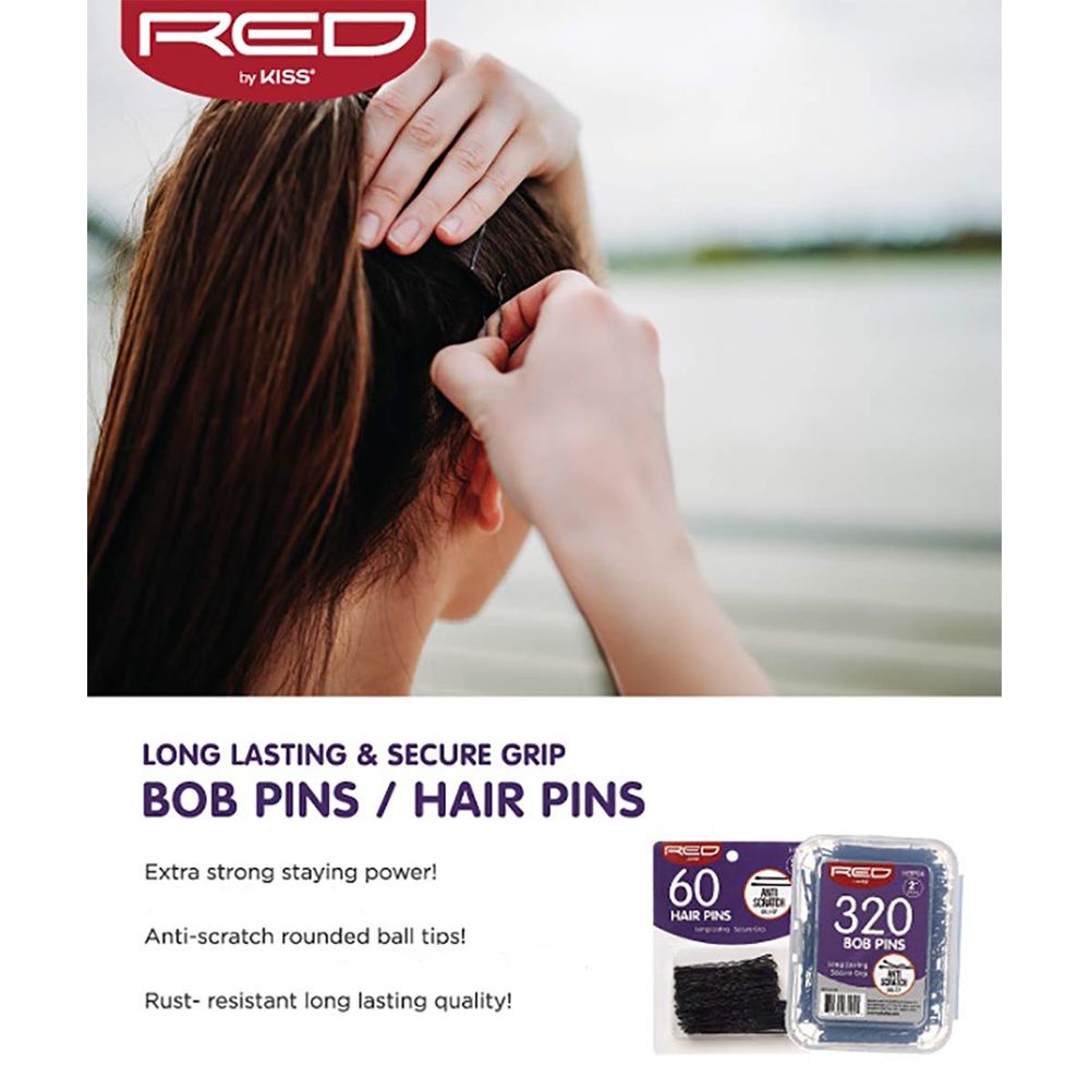 Red by Kiss 40 Pcs Jumbo Pins | 2¾" – HBP07 – Strong Hold for Thick & Voluminous Hair - Beauty Exchange Beauty Supply
