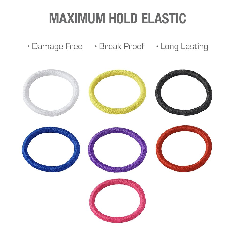 Red by Kiss 5mm Maximum Hold Elastic Hair Bands – Assorted Colors, Extra Thick, 14 Count - Beauty Exchange Beauty Supply