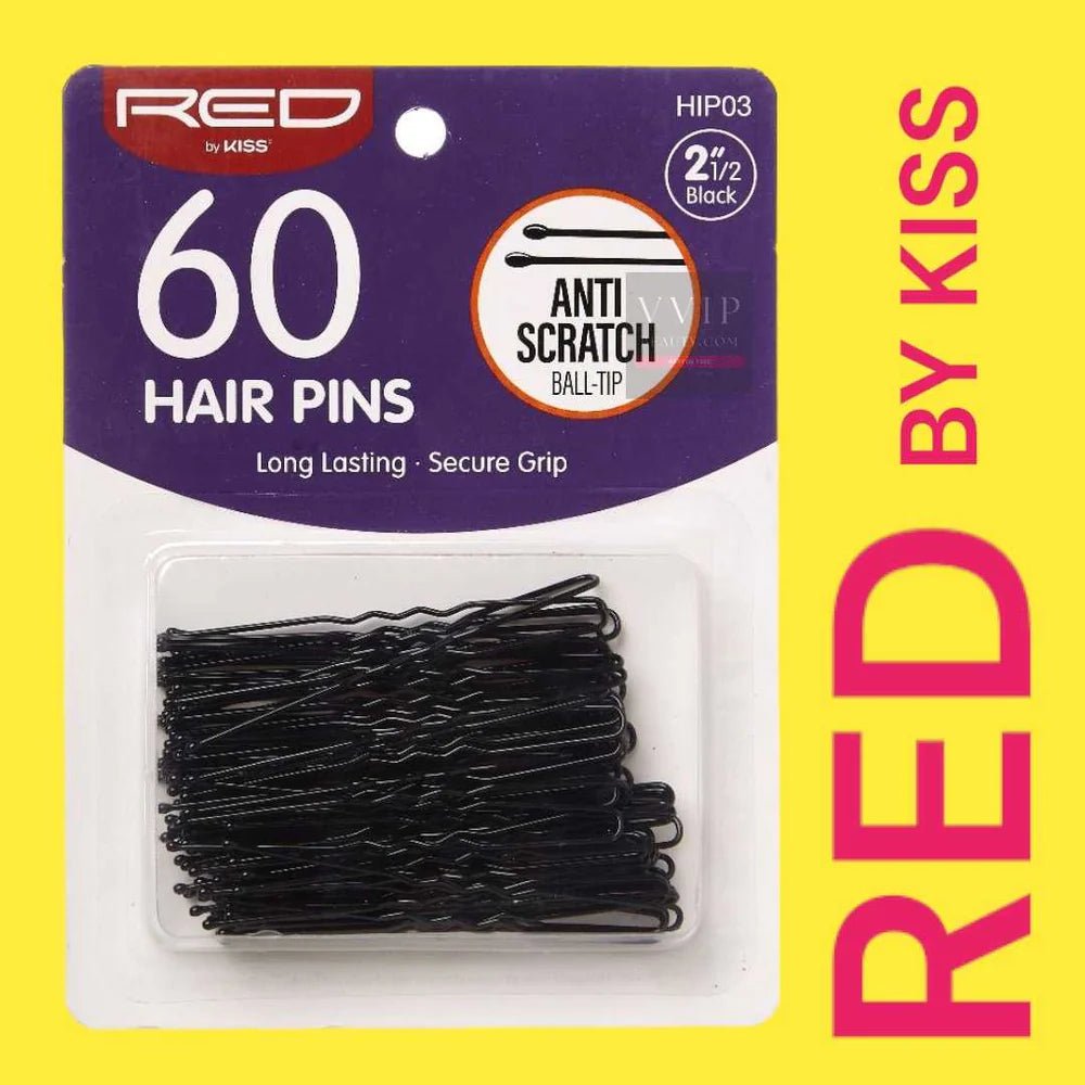 Red by Kiss 60 Pcs Hair Pins | 2½" – HIP03 – Extra - Long Pins for Strong, Secure Hold in Thick Hair - Beauty Exchange Beauty Supply