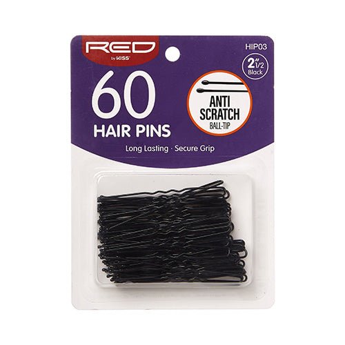Red by Kiss 60 Pcs Hair Pins | 2½" – HIP03 – Extra - Long Pins for Strong, Secure Hold in Thick Hair - Beauty Exchange Beauty Supply