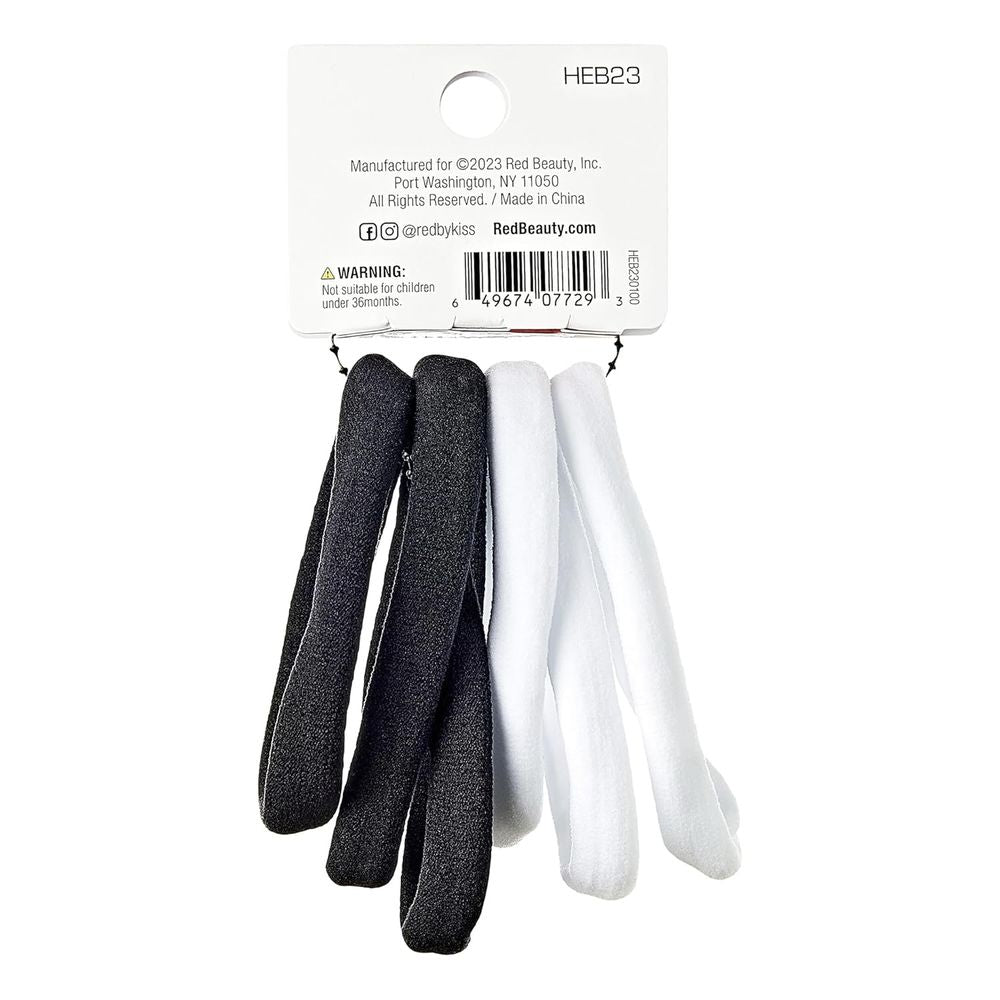 Red by Kiss 8 Pcs Medium Ponytail Holders – No Damage, Strong Hold (Black, HEB23) - Beauty Exchange Beauty Supply