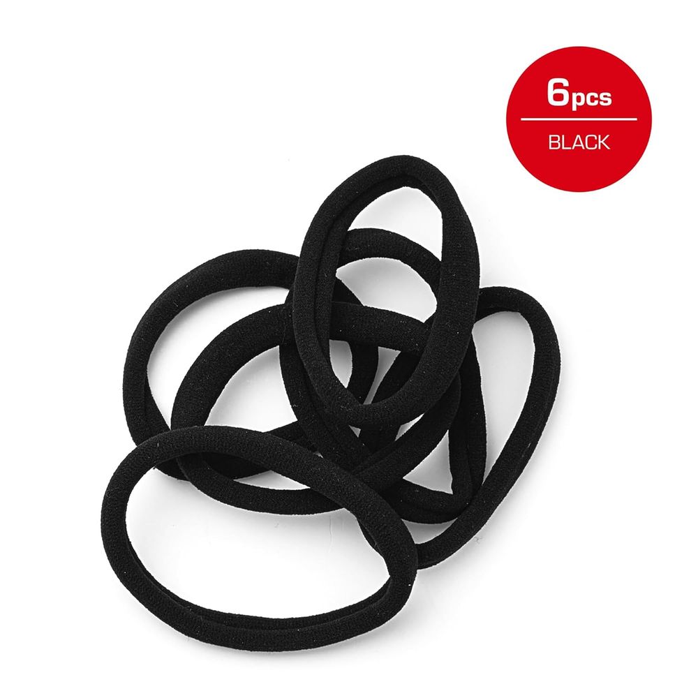 Red by Kiss 8 Pcs Strong Hold Ponytail Holders – Thick, No - Breakage Bands (Black, HEB21) - Beauty Exchange Beauty Supply
