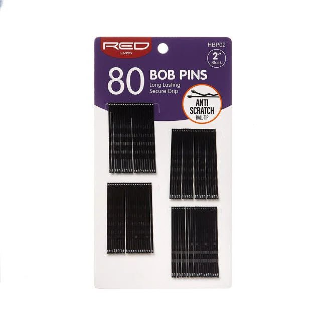 Red by Kiss 80 Pcs Bob Pins | 2" – HBP02 – Secure Hold for Sleek & Polished Hairstyles - Beauty Exchange Beauty Supply