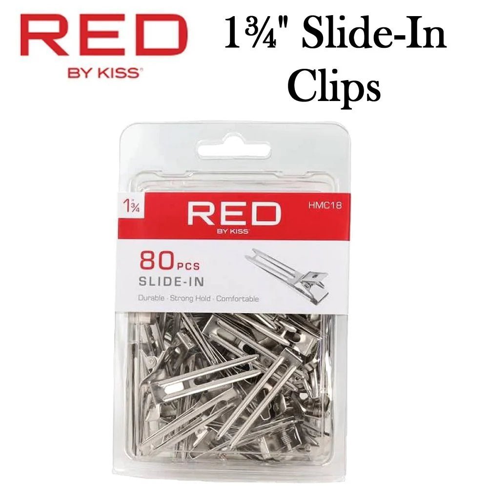 Red by Kiss 80 Pcs Slide - In Hair Pins | 1¾" – HMC18 – Easy, Strong Hold for Everyday Styling - Beauty Exchange Beauty Supply