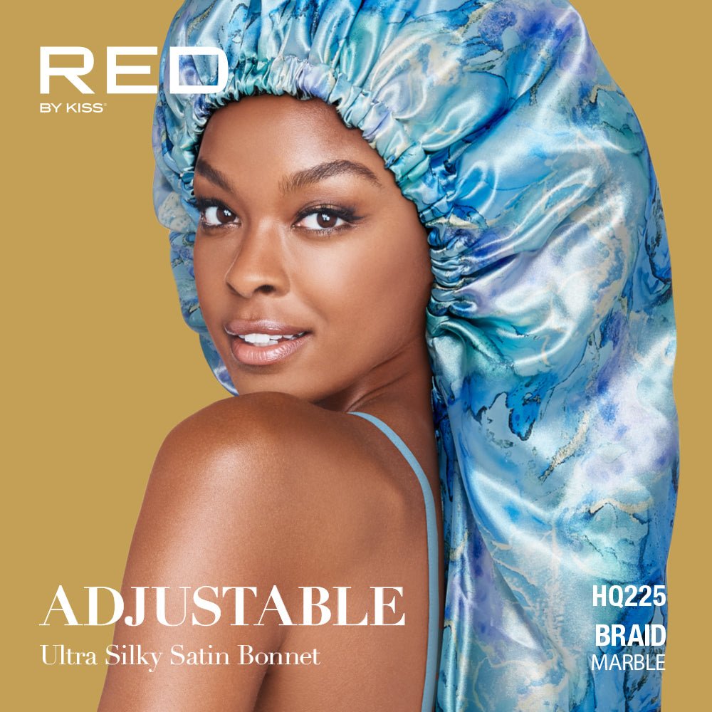 Red by Kiss Adjustable Ultra Silky Satin Bonnet – Smooth Protection with a Custom Fit (One Size) - Beauty Exchange Beauty Supply