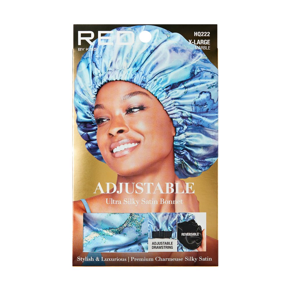 Red by Kiss Adjustable Ultra Silky Satin Bonnet – X - Large Fit, Custom Comfort, Luxe Feel - Beauty Exchange Beauty Supply
