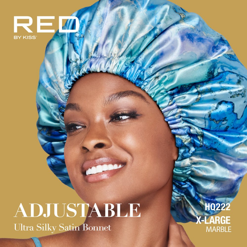 Red by Kiss Adjustable Ultra Silky Satin Bonnet – X - Large Fit, Custom Comfort, Luxe Feel - Beauty Exchange Beauty Supply