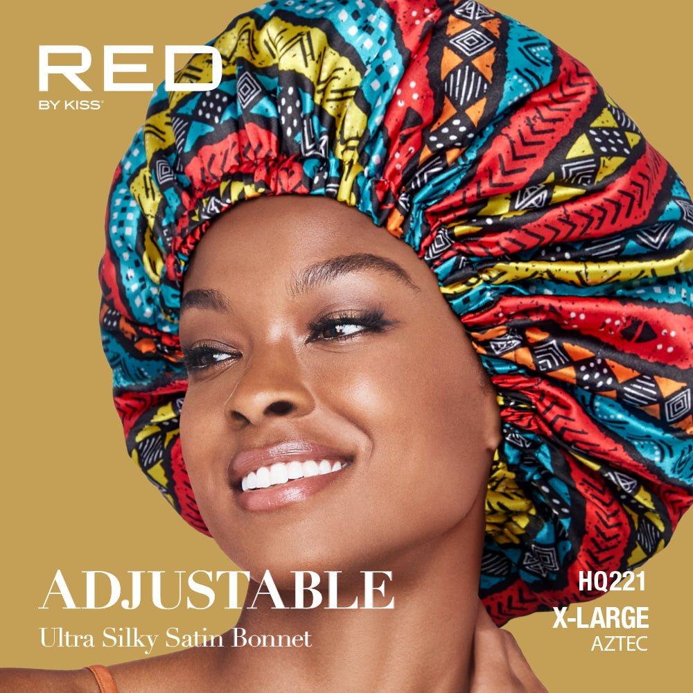 Red by Kiss Adjustable Ultra Silky Satin Bonnet – X - Large Fit, Custom Comfort, Luxe Feel - Beauty Exchange Beauty Supply