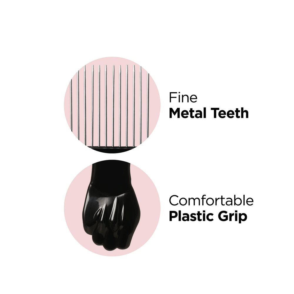 Red by Kiss Afro Styling Pik – CPK02 | Strong Metal Pik for Lifting, Fluffing & Shaping Coily, Curly, and Natural Hair - Beauty Exchange Beauty Supply