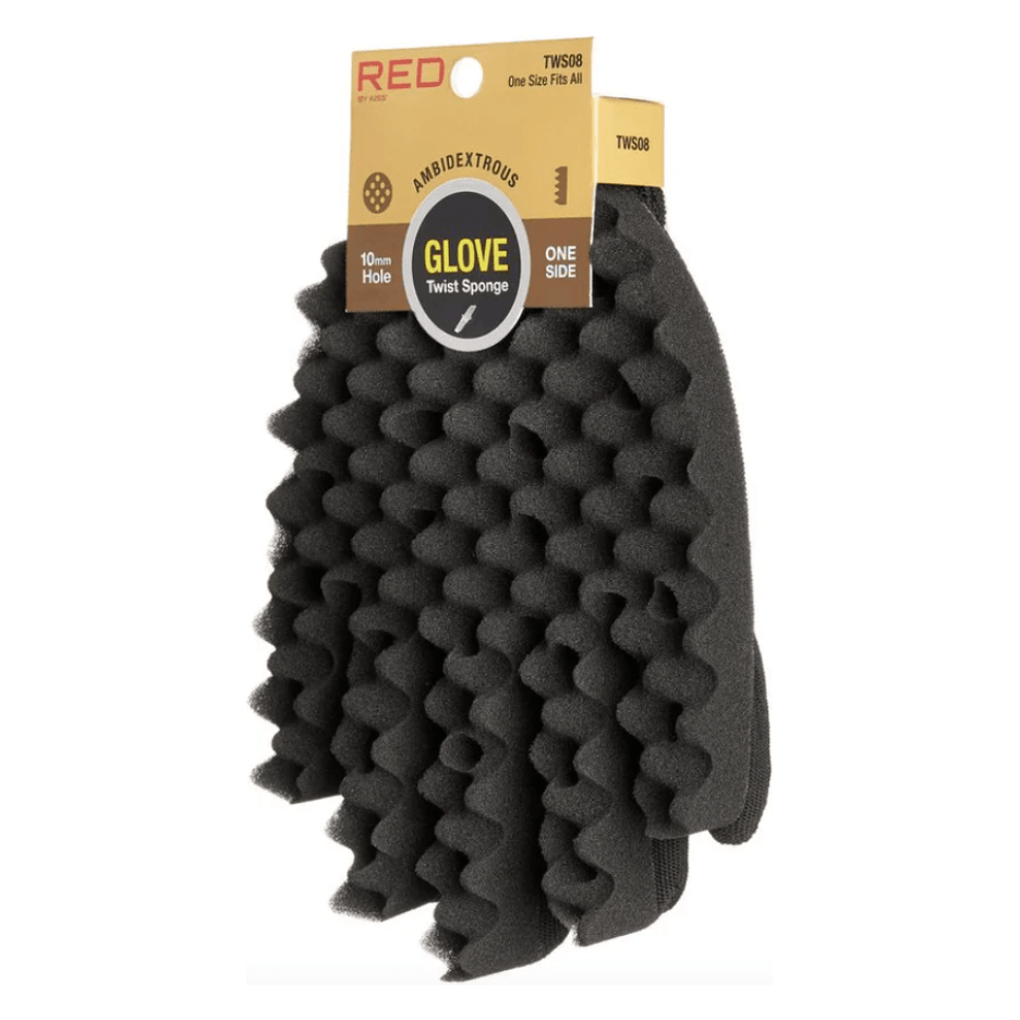 RED by Kiss Ambidextrous Glove Twist Sponge TWS08 โ One - Sided Curl Tool for Quick, Defined Twists - Beauty Exchange Beauty Supply