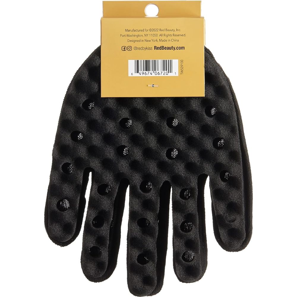 RED by Kiss Ambidextrous Twist Sponge Glove โ Double - Sided, Long - Lasting Curl Sponge Brush for Defined Twists & Coils - Beauty Exchange Beauty Supply