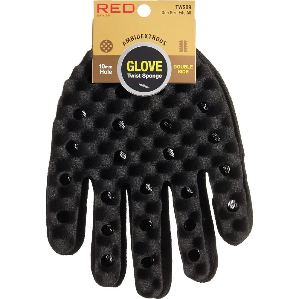 RED by Kiss Ambidextrous Twist Sponge Glove โ Double - Sided, Long - Lasting Curl Sponge Brush for Defined Twists & Coils - Beauty Exchange Beauty Supply