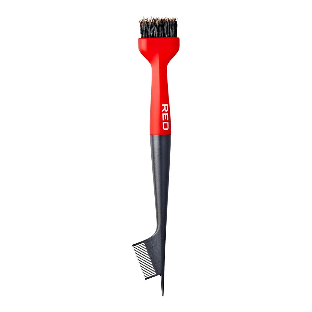Red by Kiss Angled Edge Pro Brush – HH103, Firm Dual - Sided Brush for Sleek Edges & Baby Hair Control | Angled for Grip & Precision - Beauty Exchange Beauty Supply