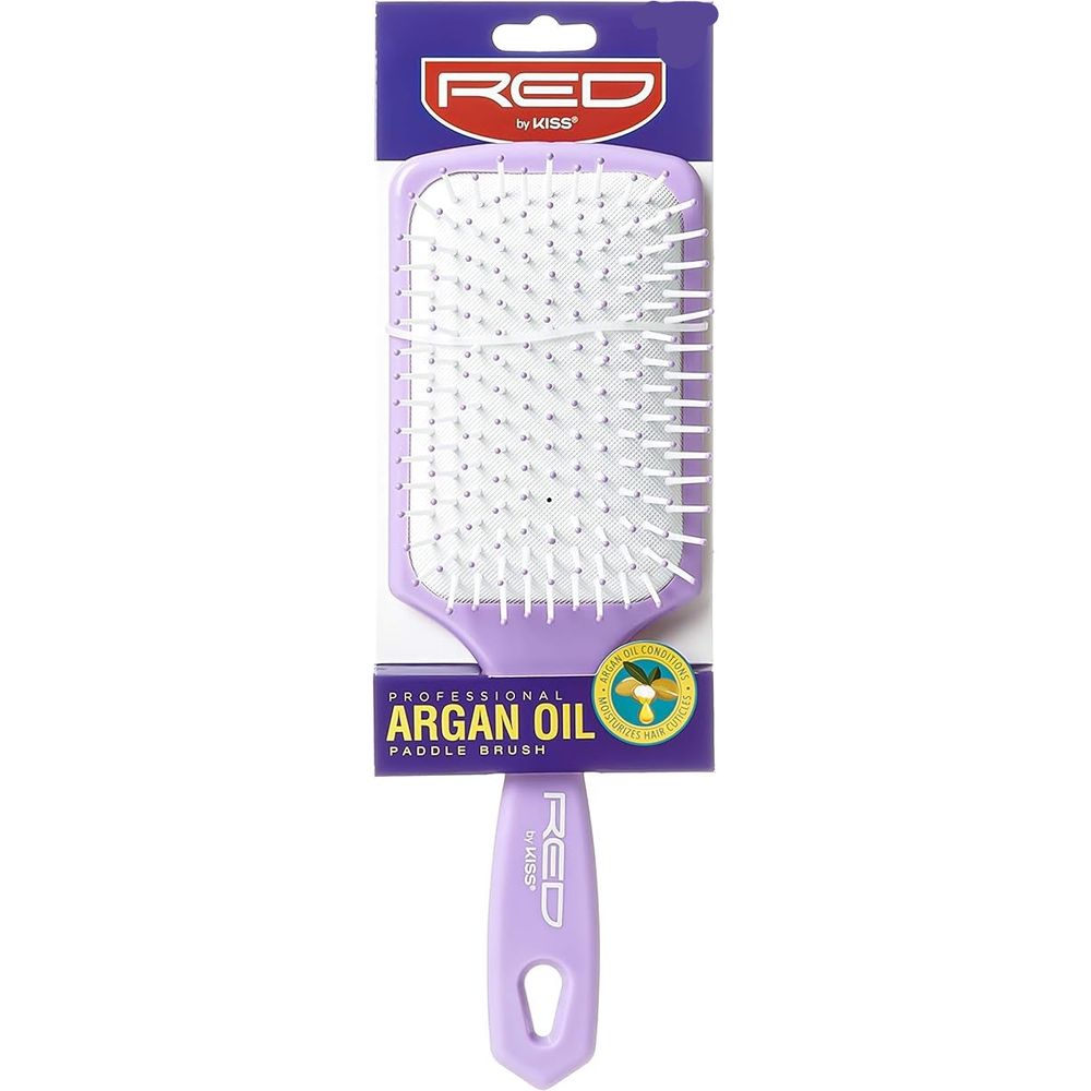 Red by Kiss Argan Oil Paddle Brush HH20 โ Luxurious Paddle Brush for Smoothing, Detangling & Nourishing - Beauty Exchange Beauty Supply