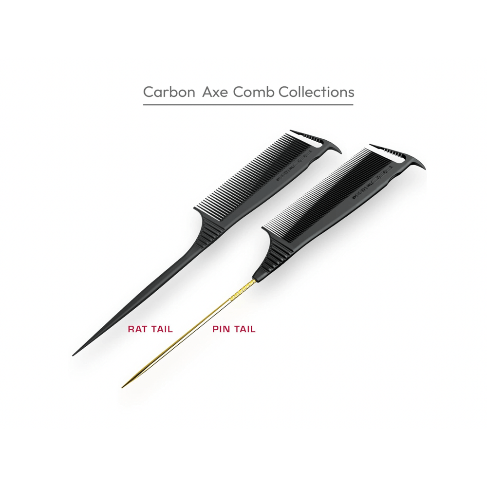 Red by Kiss Axe Comb Pin Tail – HH47 | Dual - Ended Comb for Sharp Parting, Edge Control & Creative Styling - Beauty Exchange Beauty Supply