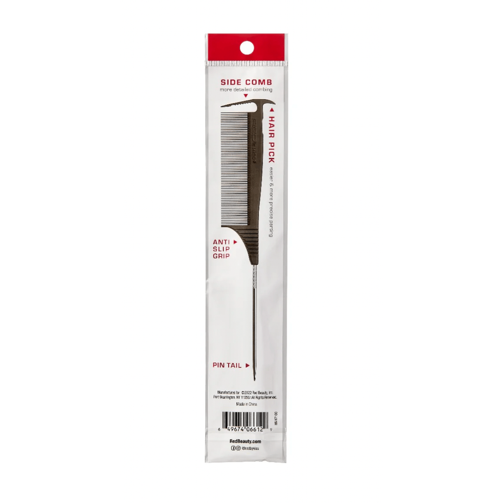 Red by Kiss Axe Comb Pin Tail – HH47 | Dual - Ended Comb for Sharp Parting, Edge Control & Creative Styling - Beauty Exchange Beauty Supply