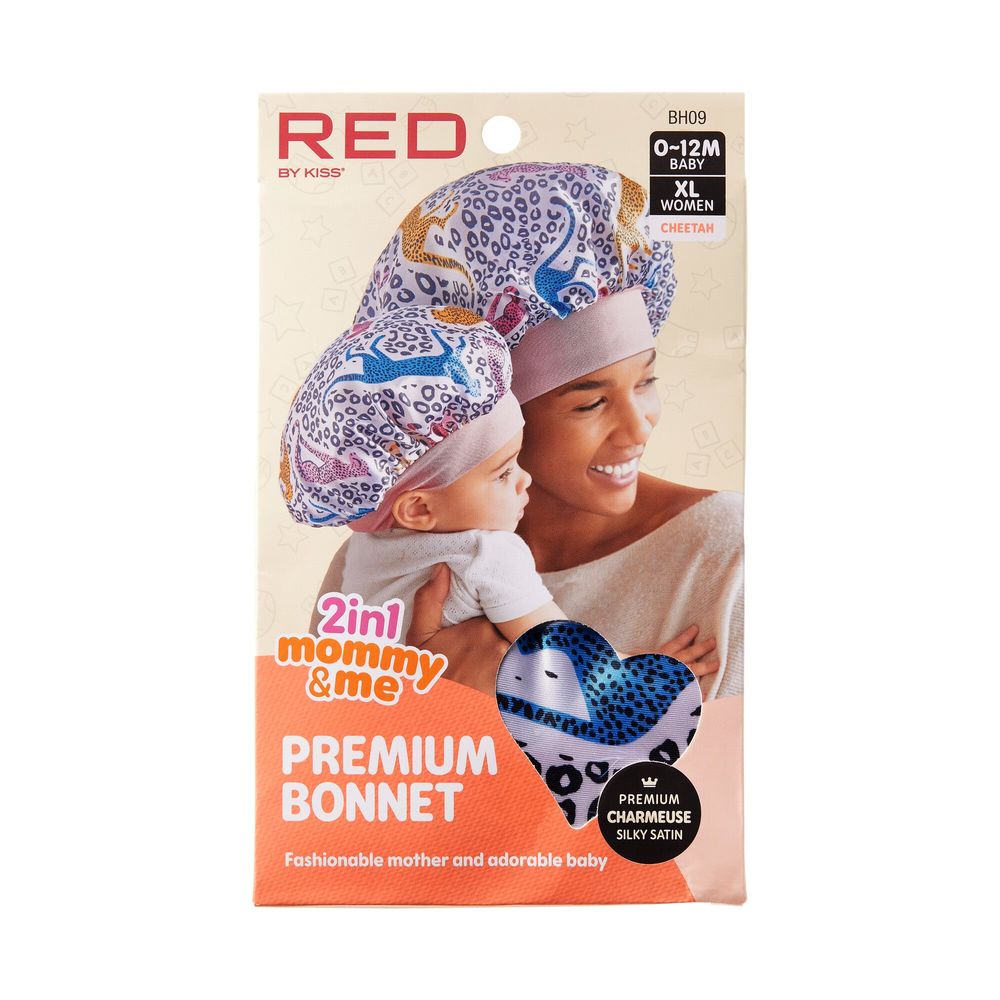Red by Kiss Baby Satin Premium Bonnet 2 - in - 1 Mommy & Me Set โ Matching Hair Protection in Cheetah, Leopard & Paisley Prints | BH09โBH11 - Beauty Exchange Beauty Supply