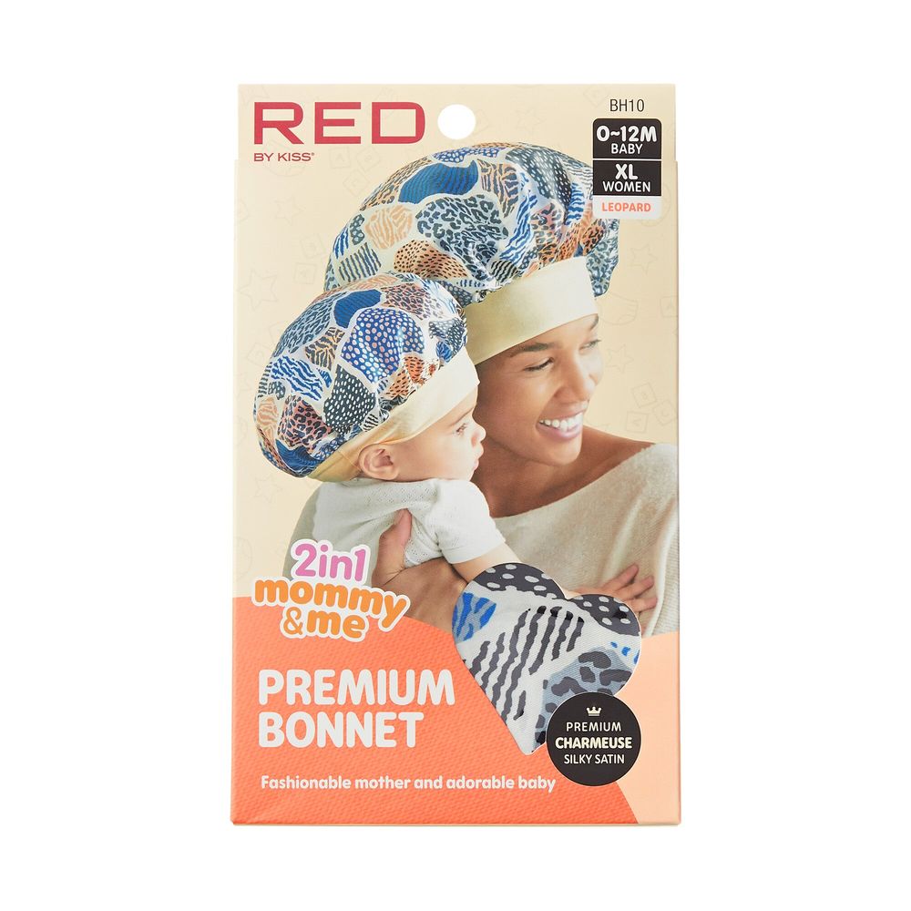 Red by Kiss Baby Satin Premium Bonnet 2 - in - 1 Mommy & Me Set โ Matching Hair Protection in Cheetah, Leopard & Paisley Prints | BH09โBH11 - Beauty Exchange Beauty Supply