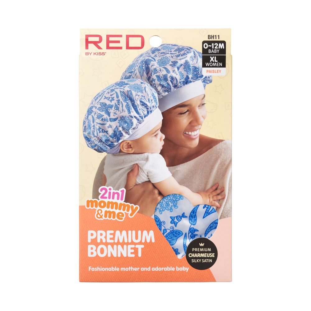 Red by Kiss Baby Satin Premium Bonnet 2 - in - 1 Mommy & Me Set โ Matching Hair Protection in Cheetah, Leopard & Paisley Prints | BH09โBH11 - Beauty Exchange Beauty Supply