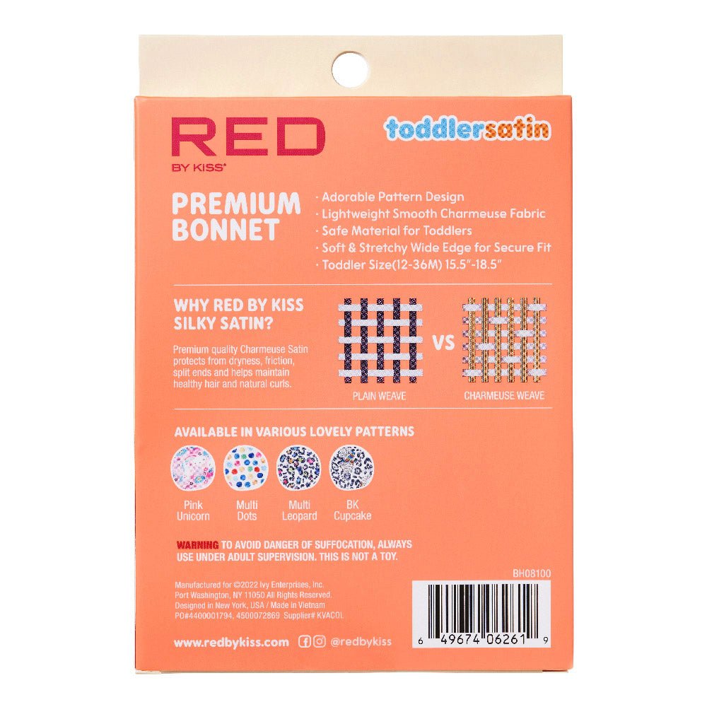 Red by Kiss Baby Satin Premium Bonnet – Gentle Hair Protection for Babies in Fun Prints | BH05–BH08 - Beauty Exchange Beauty Supply