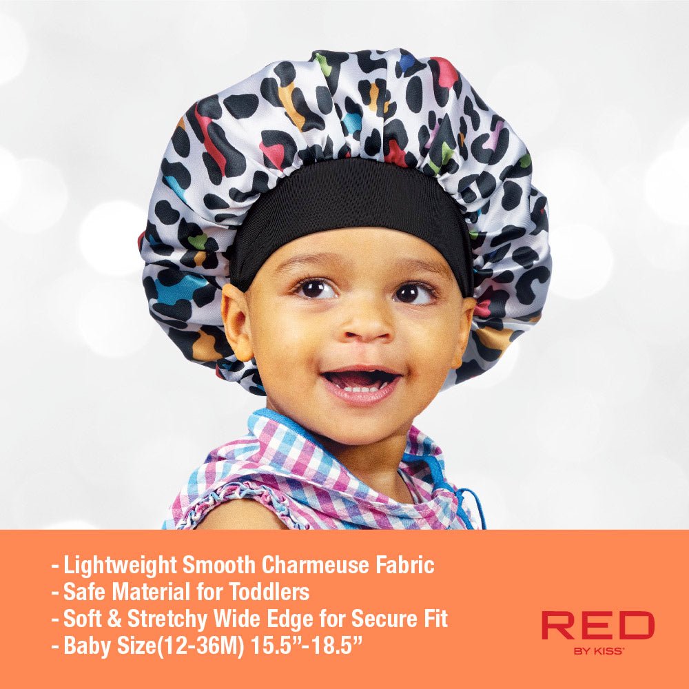 Red by Kiss Baby Satin Premium Bonnet – Gentle Hair Protection for Babies in Fun Prints | BH05–BH08 - Beauty Exchange Beauty Supply