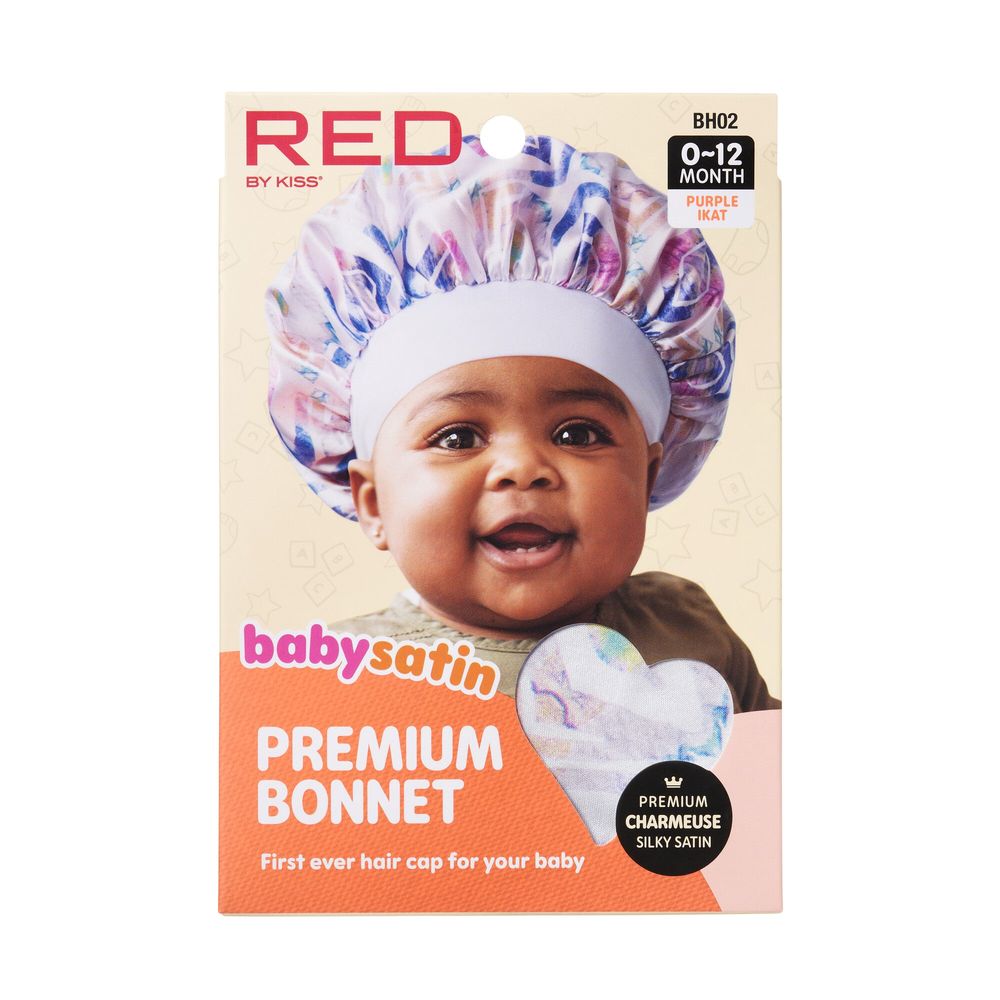 Red by Kiss Baby Satin Premium Bonnet – Soft Hair Protection for Babies | Anti - Frizz & Cute Prints | BH01–BH04 - Beauty Exchange Beauty Supply