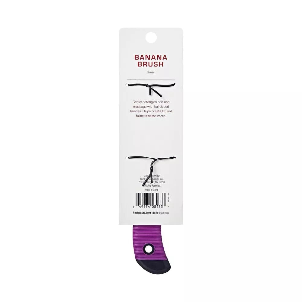 Red by Kiss Banana Brush Small HH208 – Contoured Design for Precision Detangling & Styling | Size: Small Curved Brush - Beauty Exchange Beauty Supply