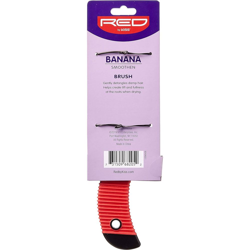 Red by Kiss Banana No Tangles Brush BSH04 – Effortless Detangling & Smooth Finish | Size: Standard Brush - Beauty Exchange Beauty Supply