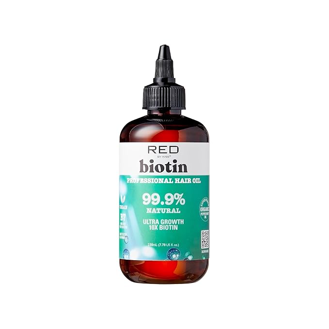 Red by Kiss Biotin Infused Hair Oil Treatment | Botanical Growth & Scalp Therapy | 99.9% Natural & Vegan | 5 Targeted Variants – 7.78 fl oz - Beauty Exchange Beauty Supply