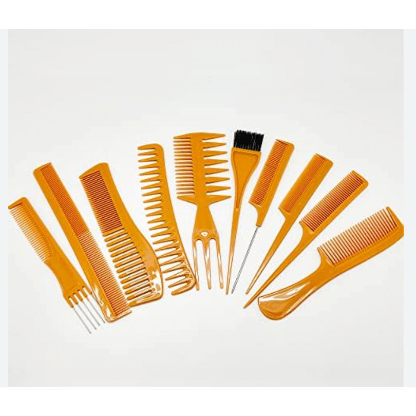Red by Kiss Bone 10 - Piece Comb Set – HM61, Durable, Anti - Static Combs for Styling, Parting & Detangling | Perfect for All Hair Types - Beauty Exchange Beauty Supply