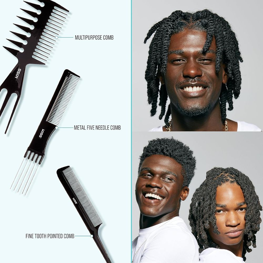 Red by Kiss Bone Black 10 - Piece Comb Set โ HM60, Anti - Static, Durable & Heat - Resistant for Professional Styling | Ideal for All Hair Types - Beauty Exchange Beauty Supply