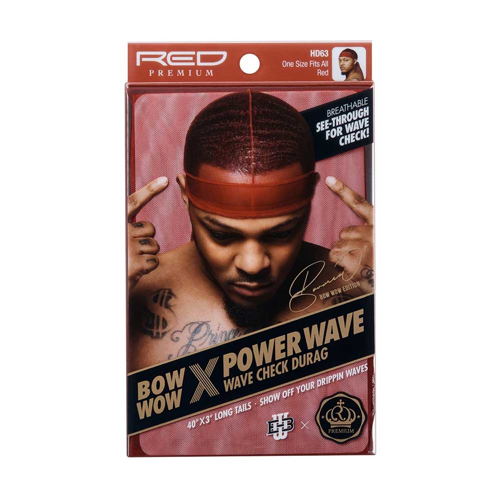 Red by Kiss Bow Wow X Power Wave Check Durag – Street Style Meets Wave Compression | HD61–HD64 - Beauty Exchange Beauty Supply