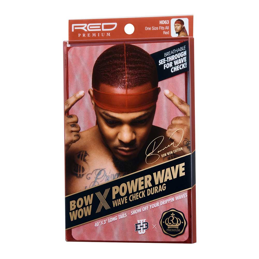 Red by Kiss Bow Wow X Power Wave Check Durag – Street Style Meets Wave Compression | HD61–HD64 - Beauty Exchange Beauty Supply
