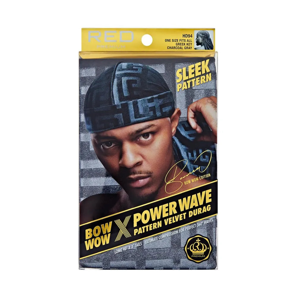 Red by Kiss Bow Wow X Power Wave Sleek Pattern Durag โ Stylish Print + Wave Compression | HD94โHD99 - Beauty Exchange Beauty Supply