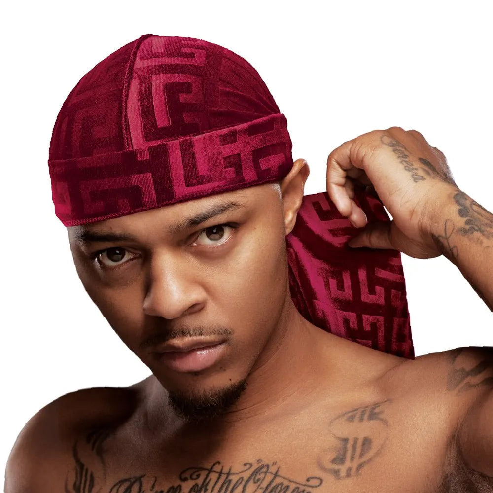 Red by Kiss Bow Wow X Power Wave Sleek Pattern Durag โ Stylish Print + Wave Compression | HD94โHD99 - Beauty Exchange Beauty Supply