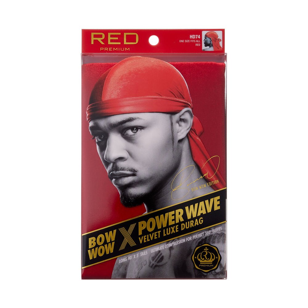 Red by Kiss Bow Wow X Power Wave Velvet Luxe Durag – Premium Velvet Compression for 360 Waves | HD71–HD78 - Beauty Exchange Beauty Supply