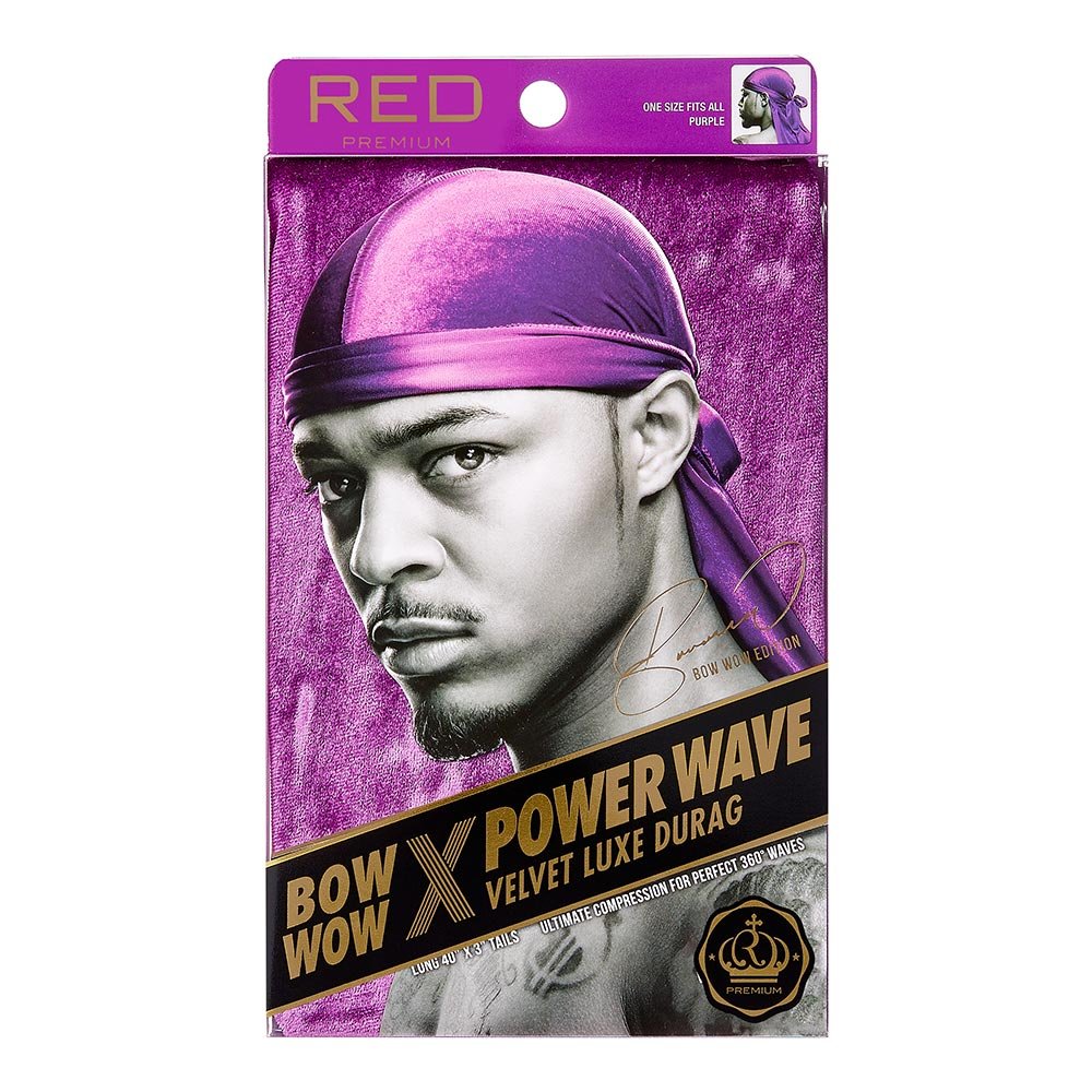 Red by Kiss Bow Wow X Power Wave Velvet Luxe Durag – Premium Velvet Compression for 360 Waves | HD71–HD78 - Beauty Exchange Beauty Supply