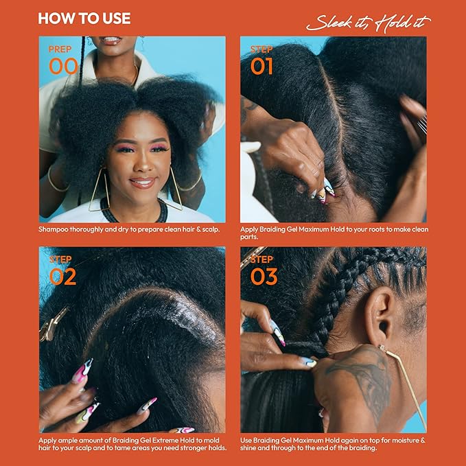 Red by Kiss Braiding Gel – Max Hold Styler for Braids, Cornrows & Twists – No Flake, Long - Lasting Shine – 8oz / 16oz / 32oz - Beauty Exchange Beauty Supply