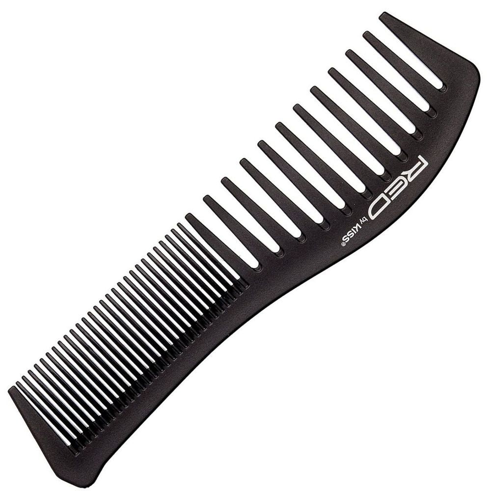 Red by Kiss Carbon Fiber Detangler Comb – HM17 | Anti - Static, Heat - Resistant Comb for Smooth Detangling on All Hair Types - Beauty Exchange Beauty Supply