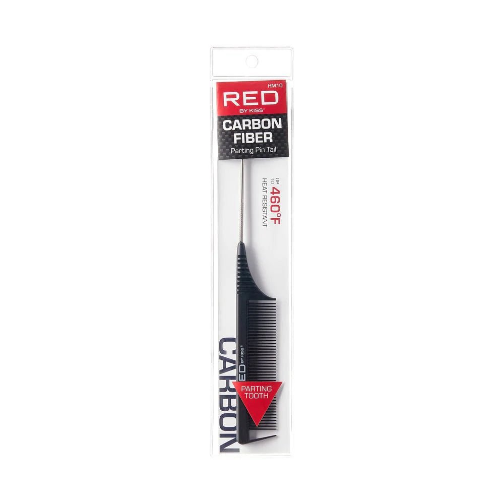 Red by Kiss Carbon Fiber Parting Pin Tail Comb ā HM10 | Precision Hair Parting Tool for Salon - Quality Styling | Lightweight & Heat - Resistant - Beauty Exchange Beauty Supply