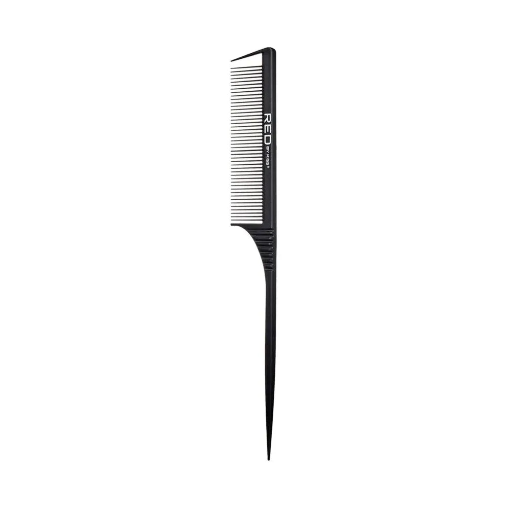 Red by Kiss Carbon Fiber Parting Rat Tail Comb | HM11 โ Ultra - Durable, Heat - Resistant & Anti - Static - Beauty Exchange Beauty Supply