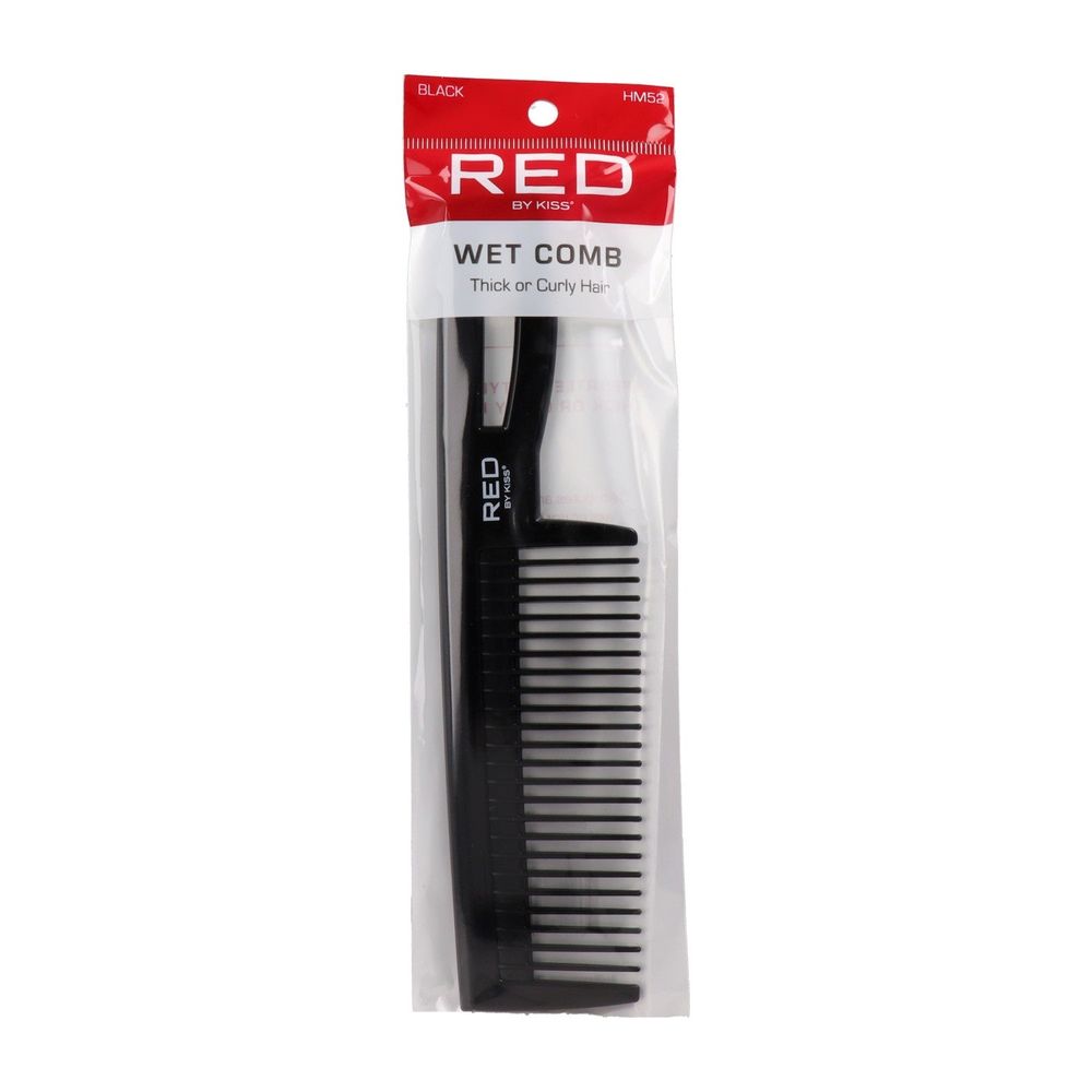 Red by Kiss Carbon Fiber Wet Comb – Black, Heat - Resistant & Anti - Static| HM52 | Strong, Lightweight & Perfect for Wet Styling - Beauty Exchange Beauty Supply