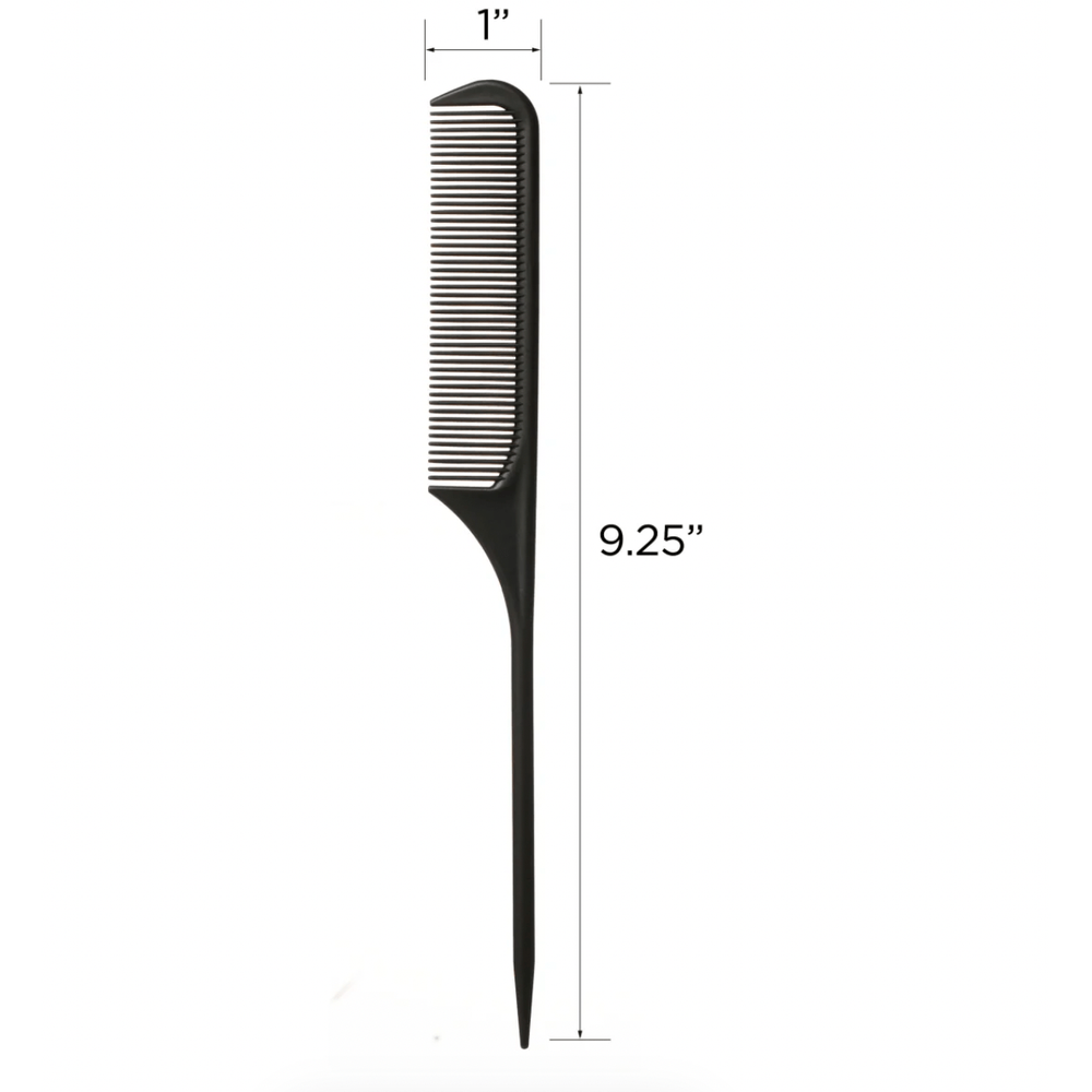 Red by Kiss Carbon Fiber Wide Teeth Rat Tail Comb – HM16 | Anti - Static, Heat - Resistant Comb for Detangling & Precise Parting - Beauty Exchange Beauty Supply