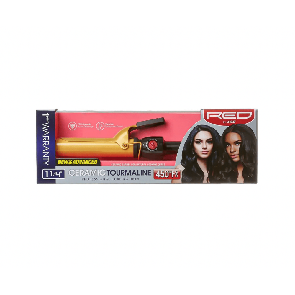Red by Kiss Ceramic Curling Iron 1 1/4 Inch display picture 1