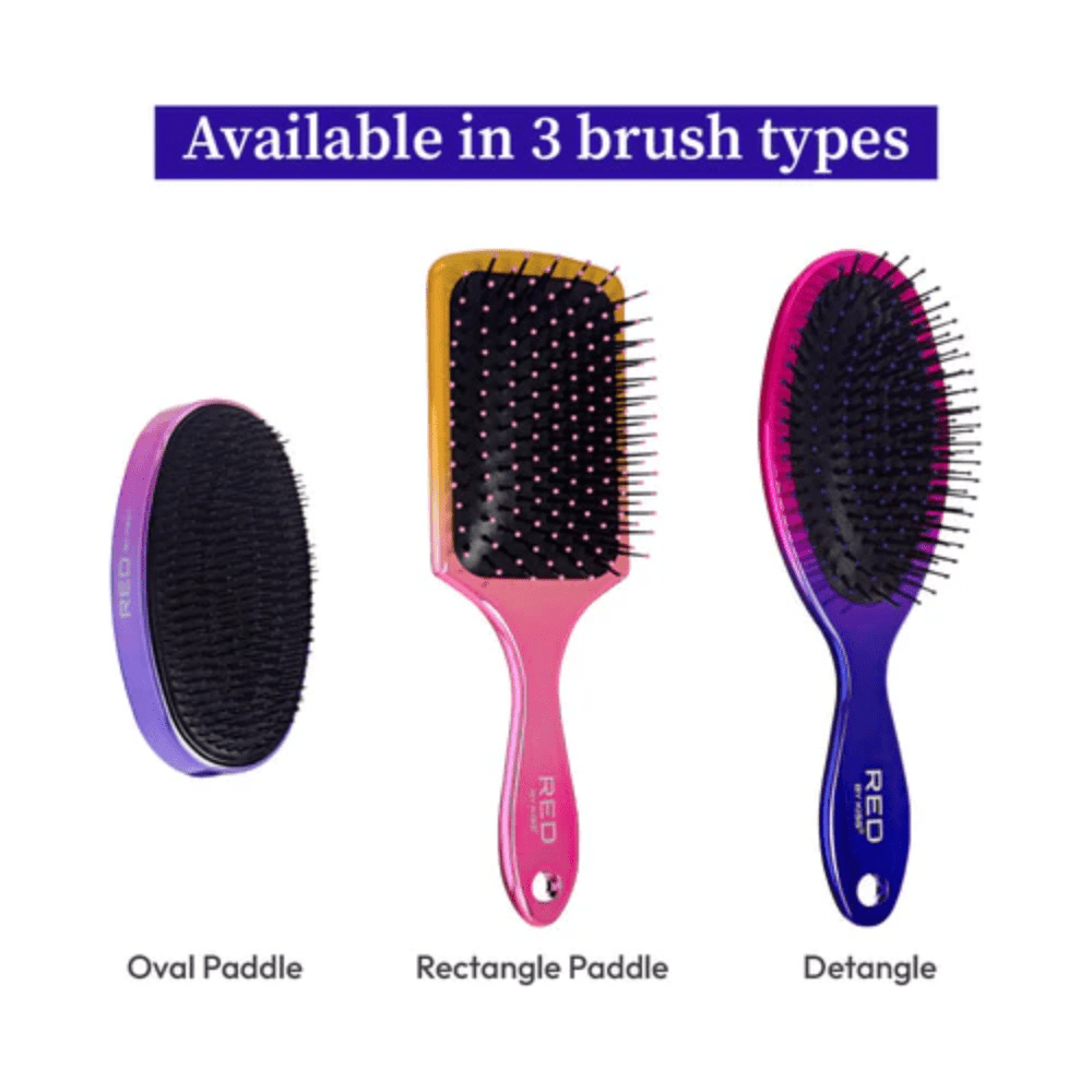 Red by Kiss Charcoal Crystal Brush HH82 – Compact Charcoal - Infused Detangler | Size: Travel - Friendly Paddle - Beauty Exchange Beauty Supply