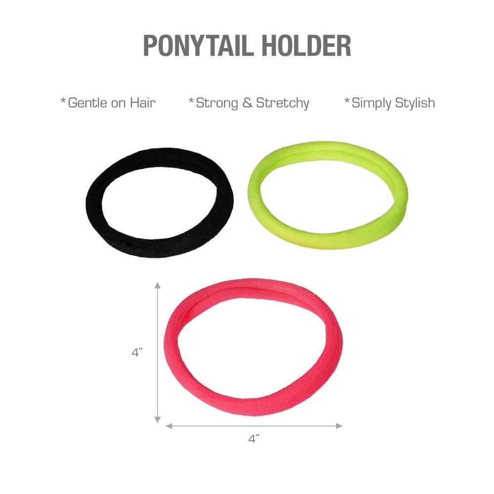 Red by Kiss Color Assorted Ponytail Holders – Small / Medium / Large, No Damage, Strong Hold (HEB51/52/53) - Beauty Exchange Beauty Supply